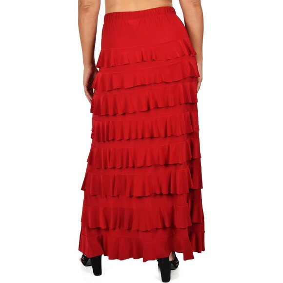 Flattering 8 Tiered Waterfall Maxi Skirt for Women | Comfortable Boho Style - Picture 3 of 3